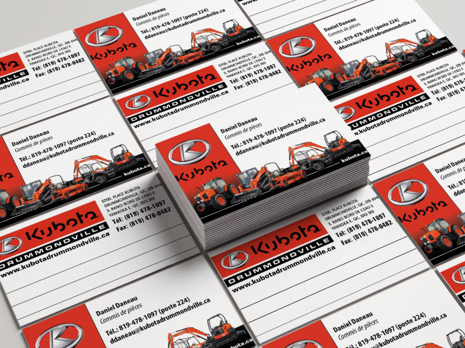 Image de papeterie Cartes - Kubota Services, Services, Pro Lettrage Drummond Inc.